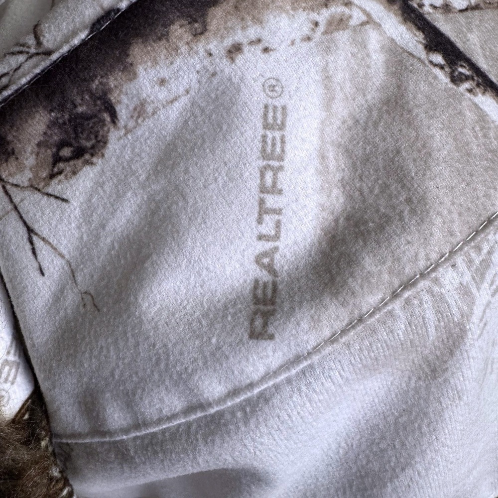 Real Tree Snow Camo Bomber Hat Browns Faux Fur Buckle Lined * - Picture 3 of 9